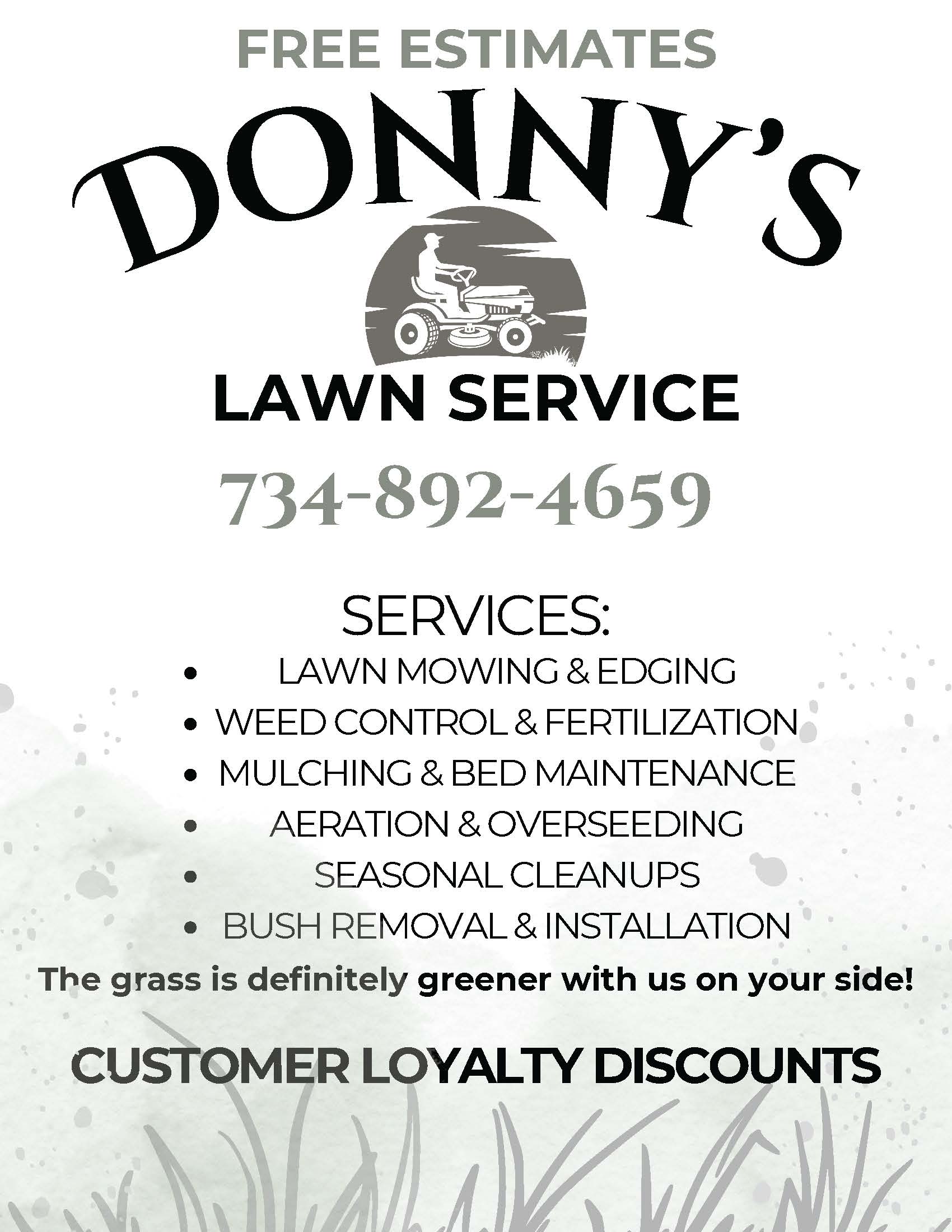 Donny’s Lawn Service Flyer