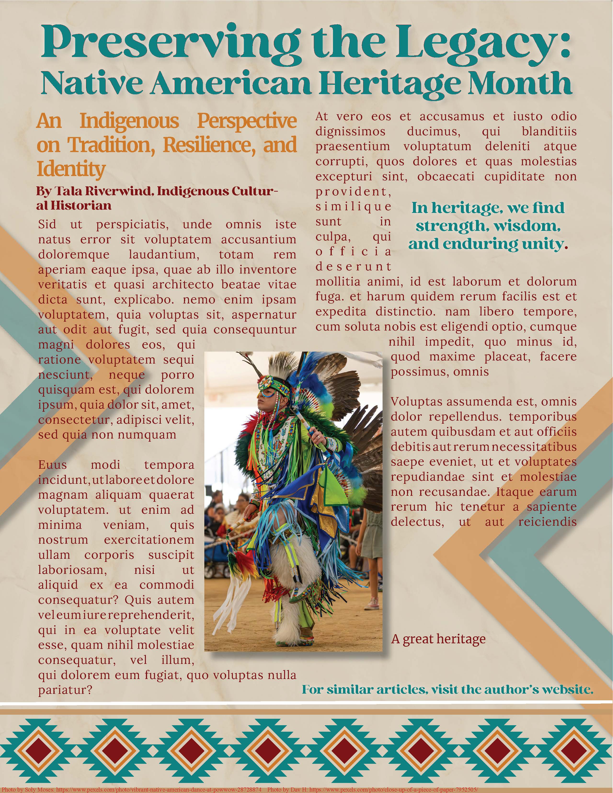 Native American Heritage Editorial Spread